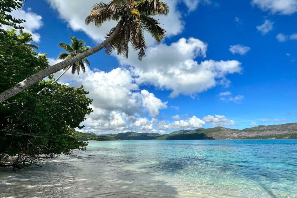 Playa tropical de aguas cristalinas durante un viaje a Samaná